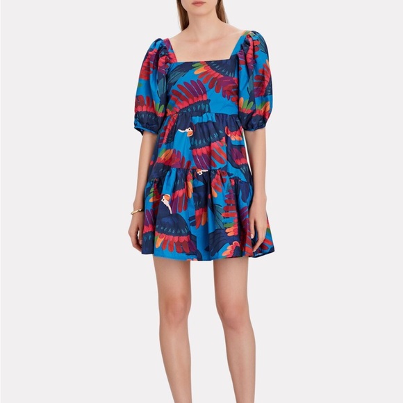 farm rio rainbow macaw mini dress FARM Rio RAINBOW MACAW MINI DRESS, MULTI / S